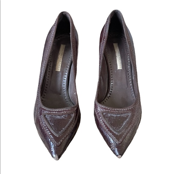 STELLA MCCARTNEY Dark brown pointy toe vegan pumps Size 39 - Picture 4 of 8